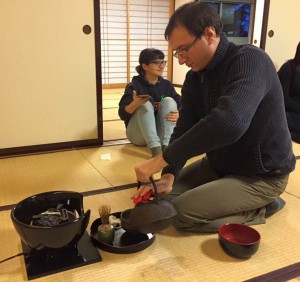 Dan practicing tea ceremony