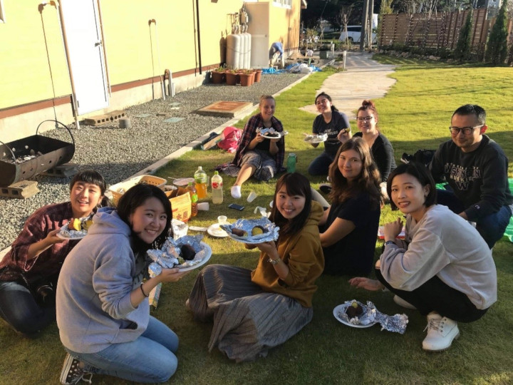 Akita International University Japanese Art and Nature Themed House international students with yakiimo